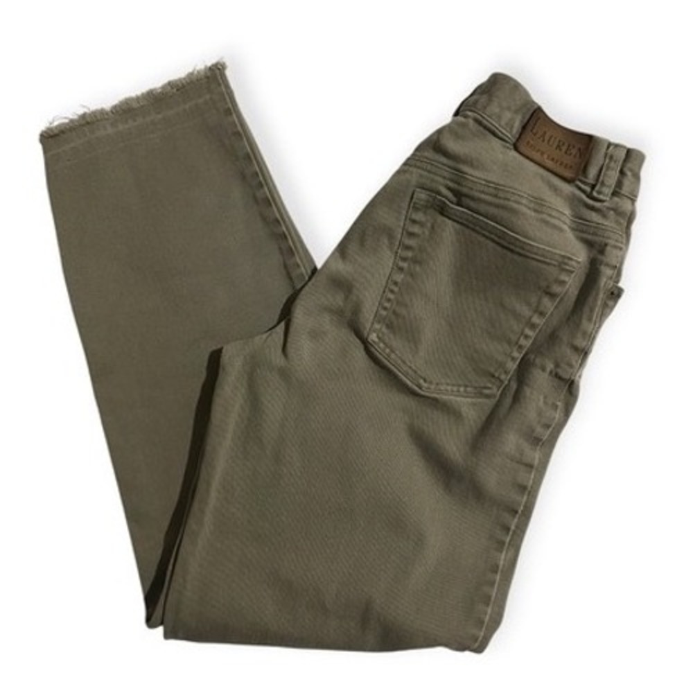 Lauren Ralph Lauren Straight Leg Pants Olive Green Size 8 Womens